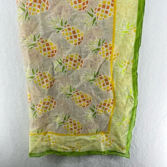 Chico's Square Scarf OS Yellow Penny Pineapple Scarves Oblong Multifunctional - Picture 6 of 11